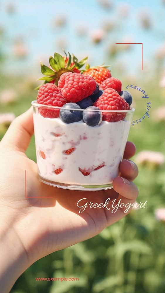Greek yoghurt  Instagram story template