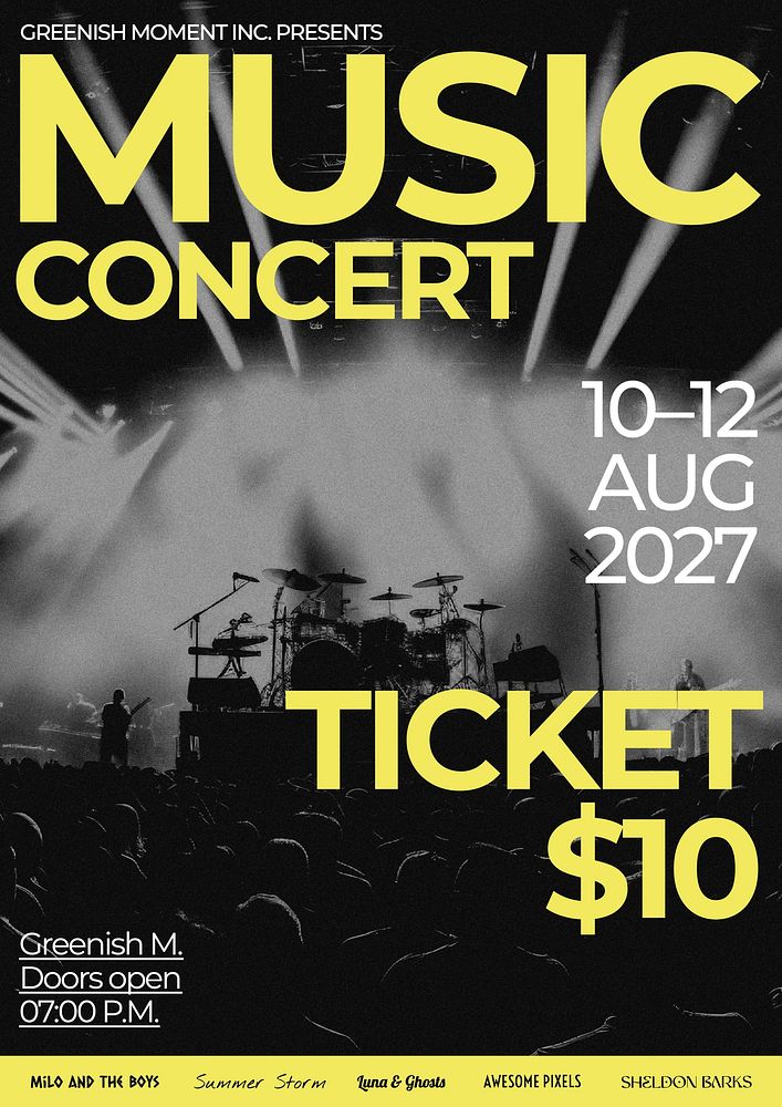 Music concert poster template