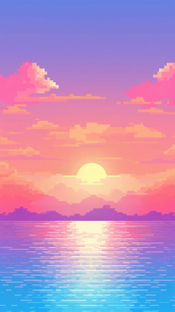 Sea with sunset pastel outdoors sunlight horizon.