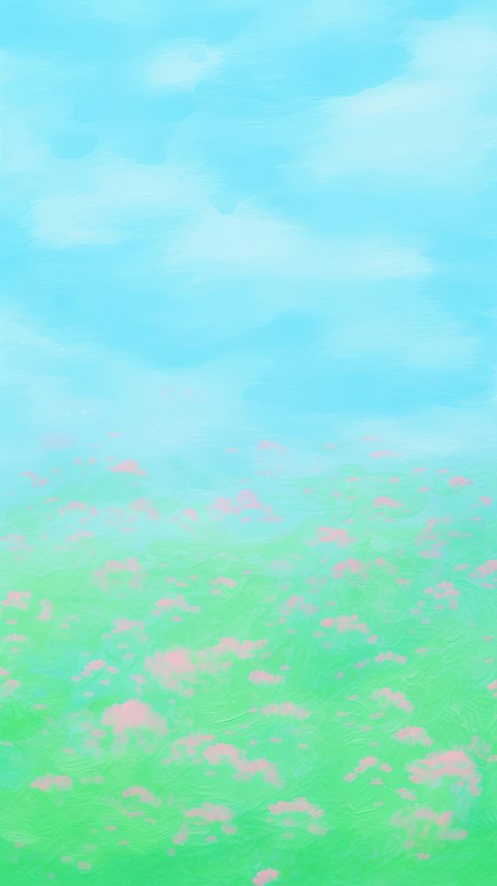 Green meadow green outdoors painting.