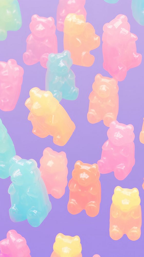 Pattern bear shaped jelly confectionery sweets candy.