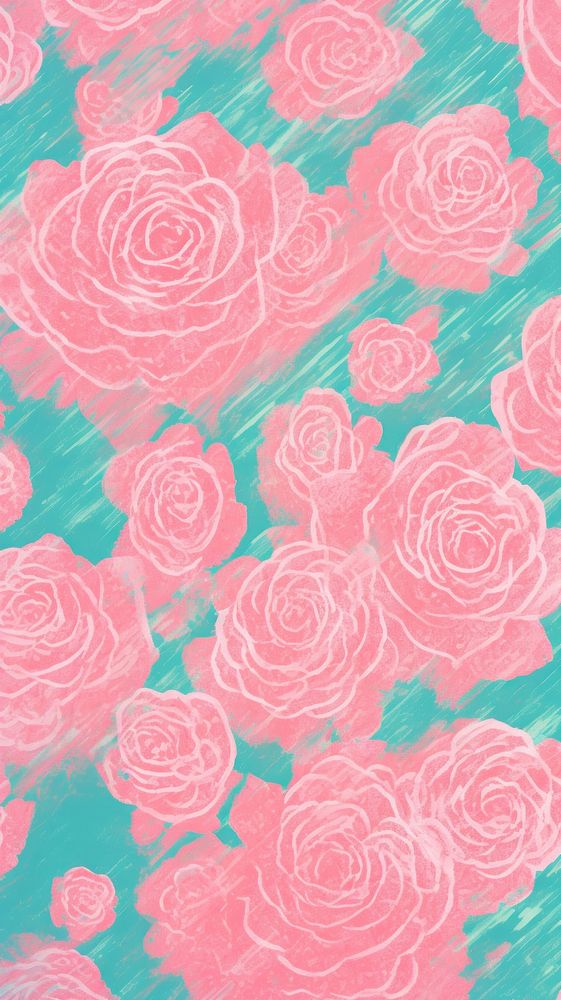 Pattern pink rose graphics blossom flower.