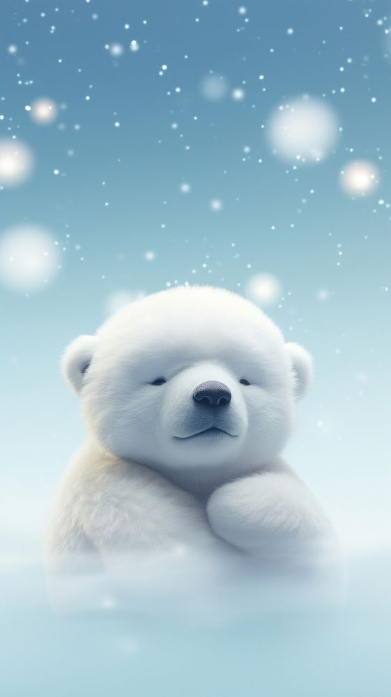 Cute baby polar bear astronomy wildlife outdoors.