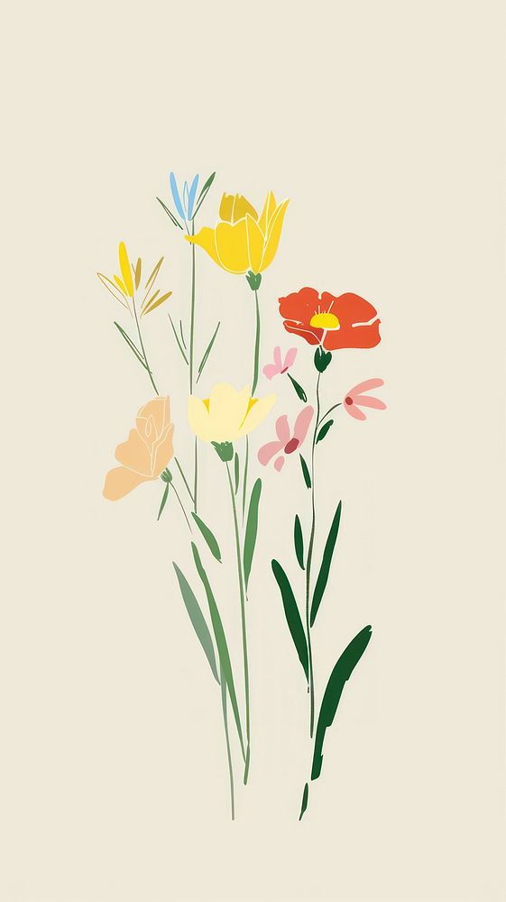 Cute flowers illustration asteraceae graphics daffodil.
