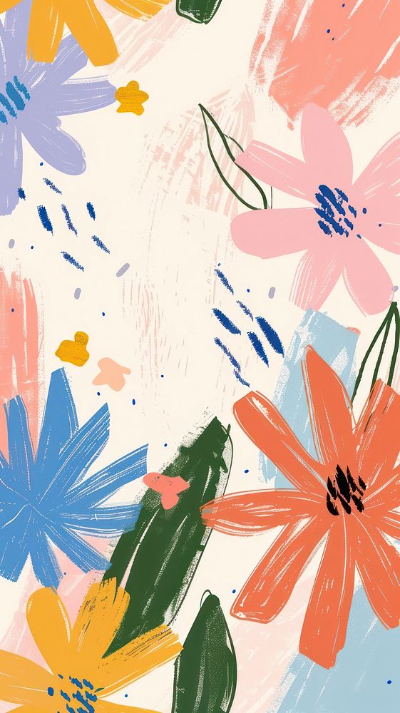 Cute flowers illustration asteraceae graphics painting.