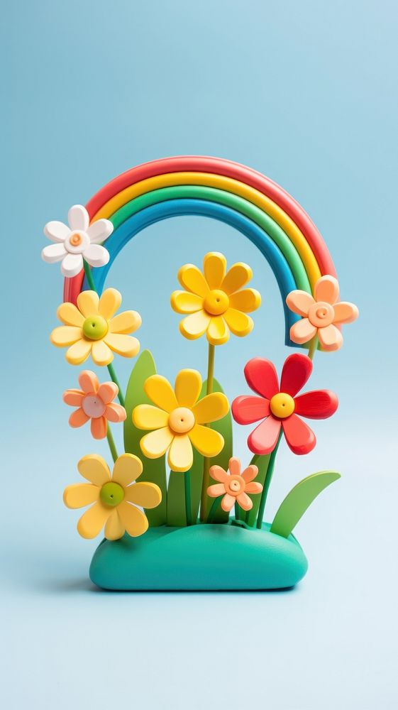 A rainbow with flowers architecture handicraft asteraceae.