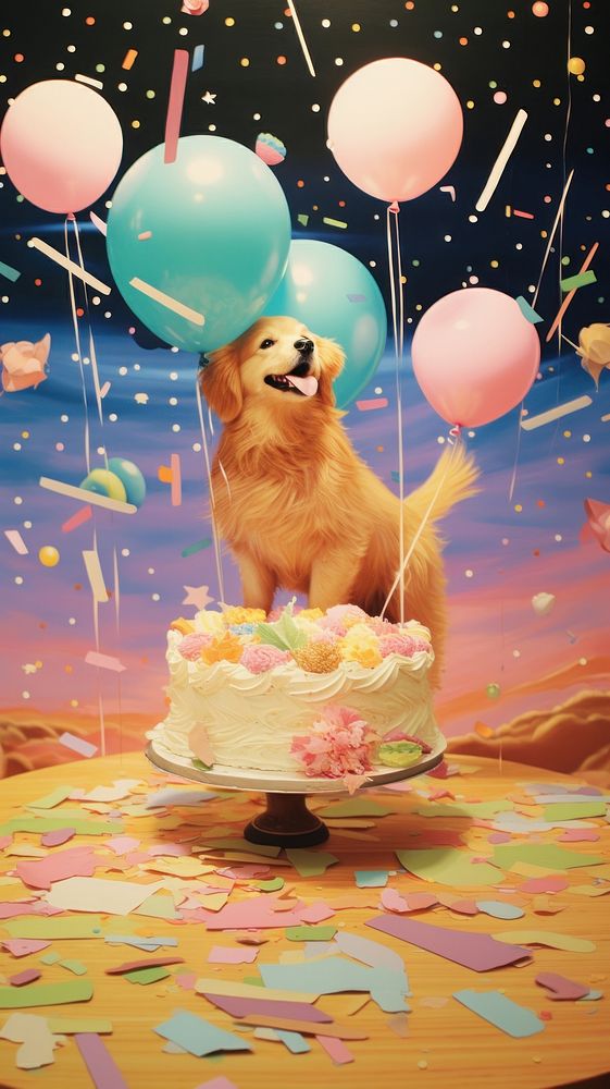 Party dog balloon dessert.