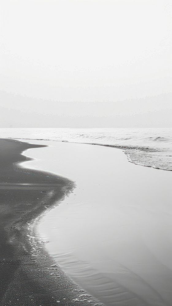 Grey tone wallpaper beach shoreline outdoors horizon.