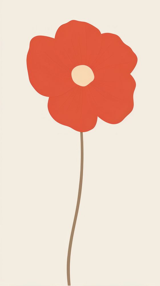 Illustration of a simple flower blossom anemone plant.