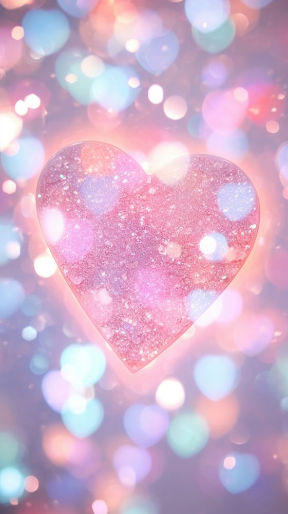 Light pastel heart glitter symbol disk.