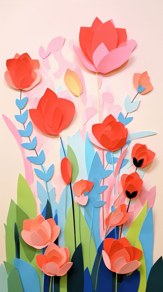 Flowerland paper art graphics.