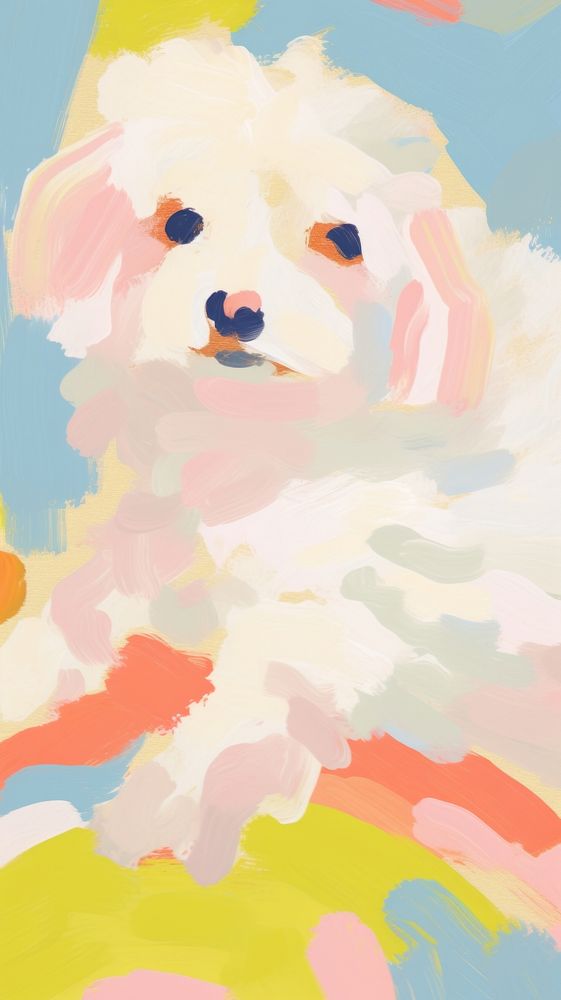 Cute dog painting art person.