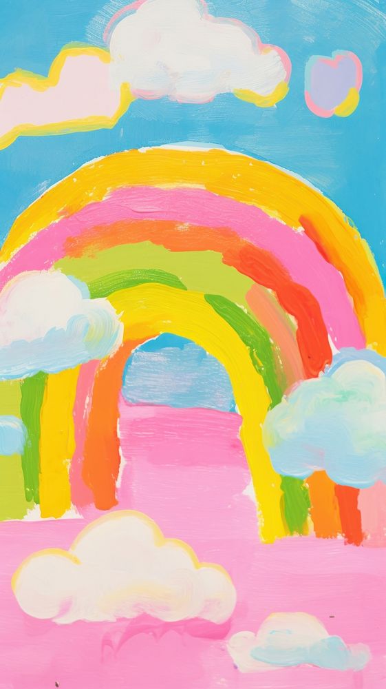 Rainbow painting art modern art.
