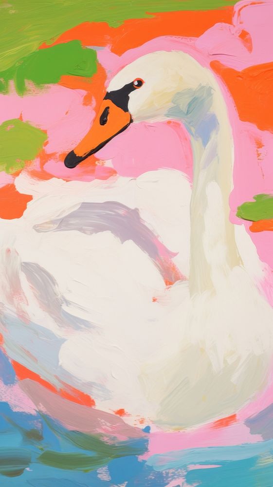 Swan painting art animal.