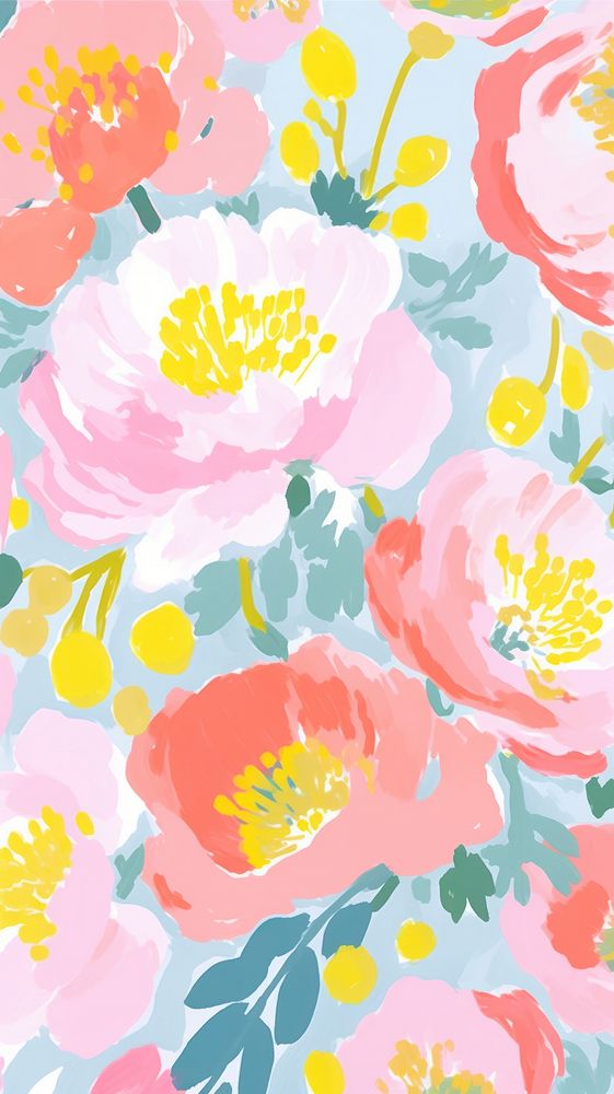 Cute floral wallpaper art graphics pattern.