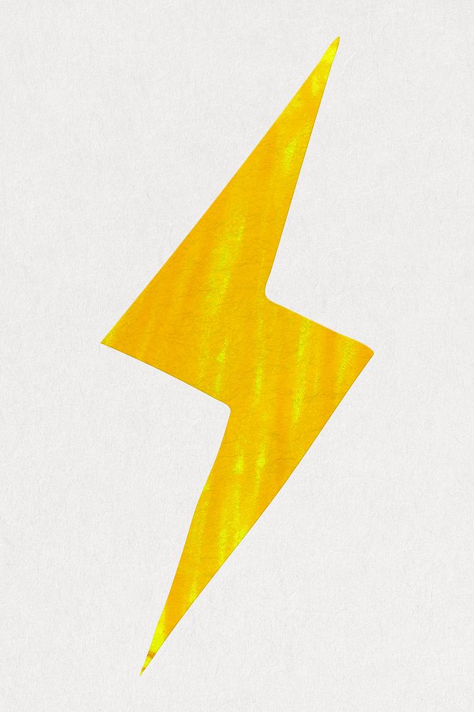 Lightning icon in cute paper cut illustration