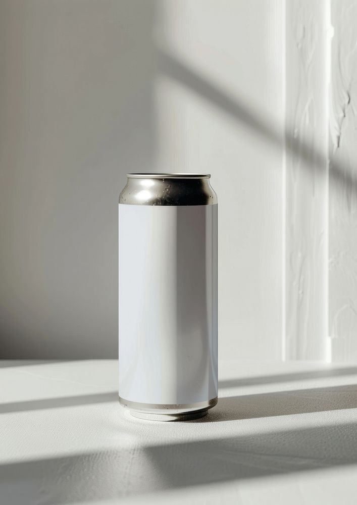 Minimalist blank beverage can