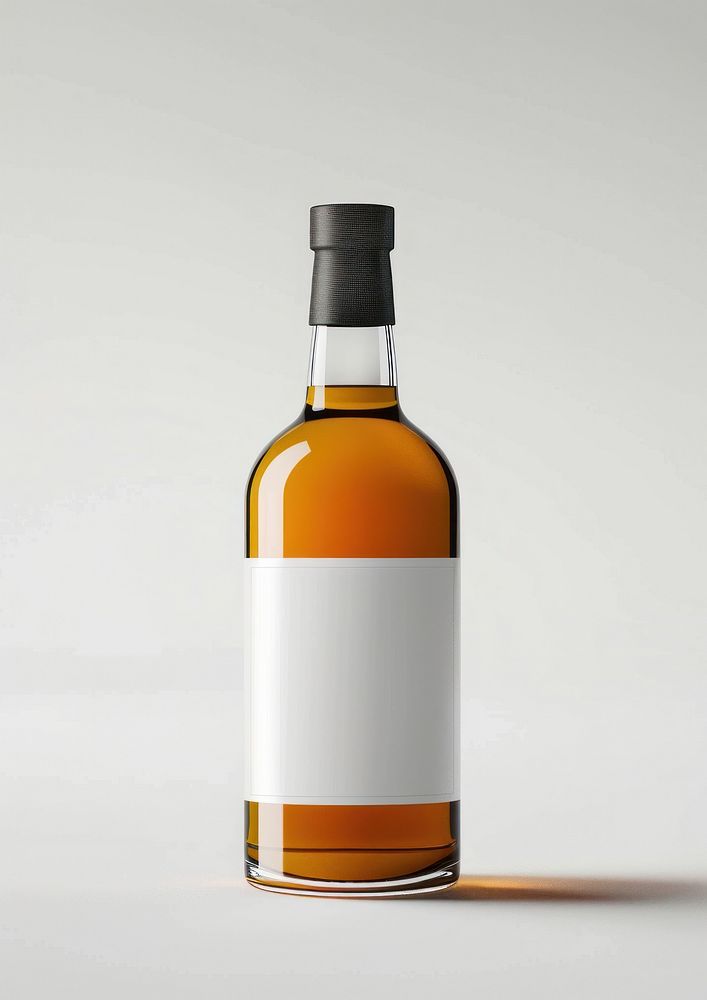 Elegant whiskey bottle with label