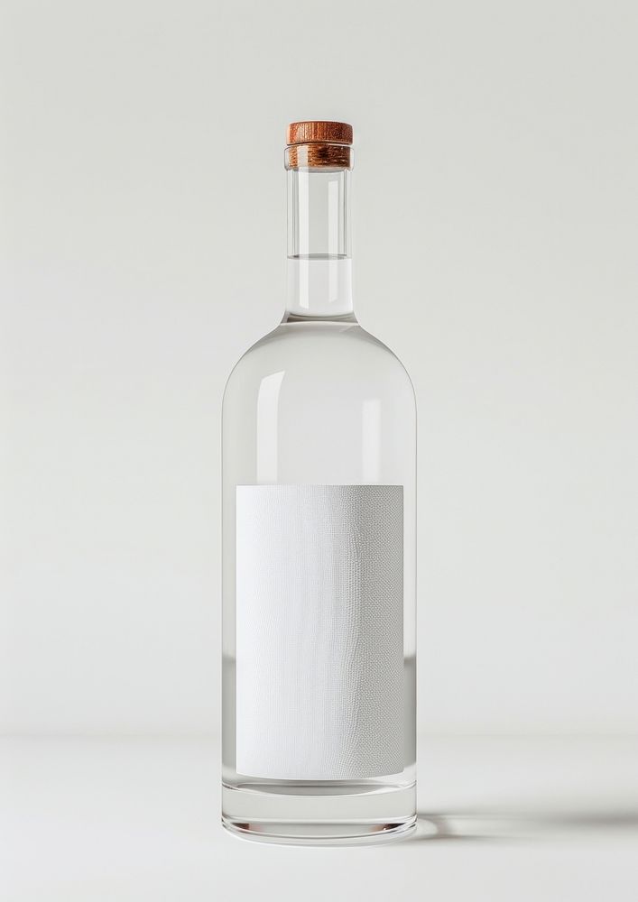 Minimalist clear glass bottle