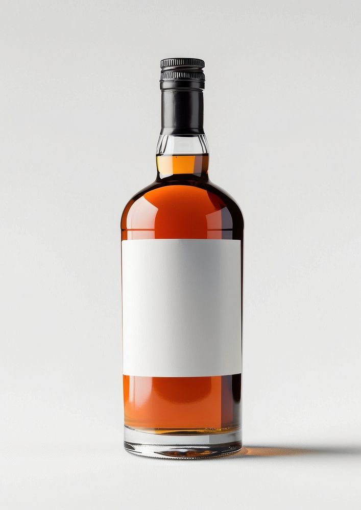 Elegant whiskey bottle with label