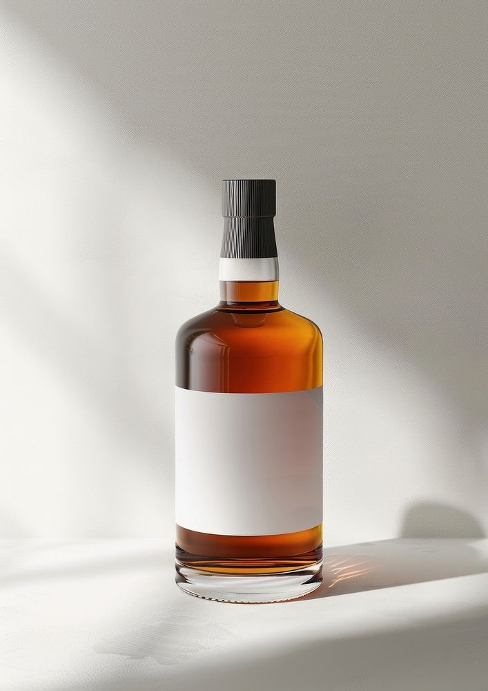 Elegant whiskey bottle on display