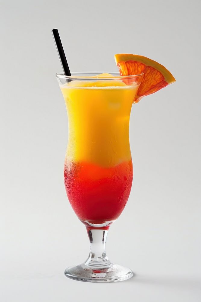 Refreshing tropical layered cocktail drink