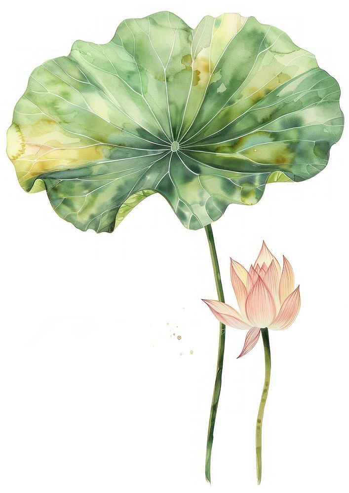 Lotus leaf art painting blossom.
