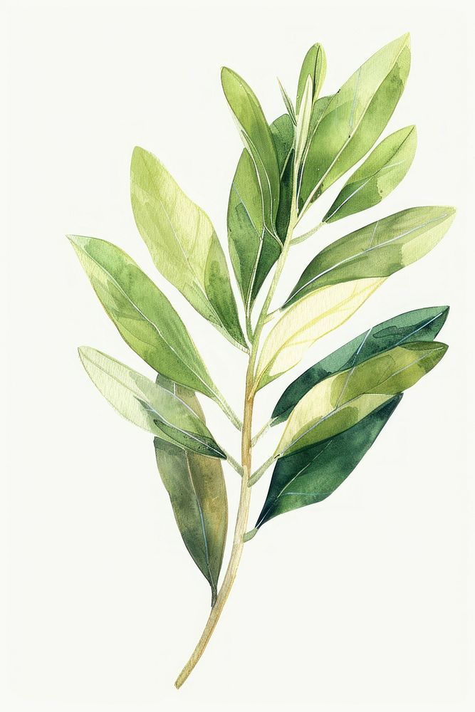 Olive leaf annonaceae herbal plant.