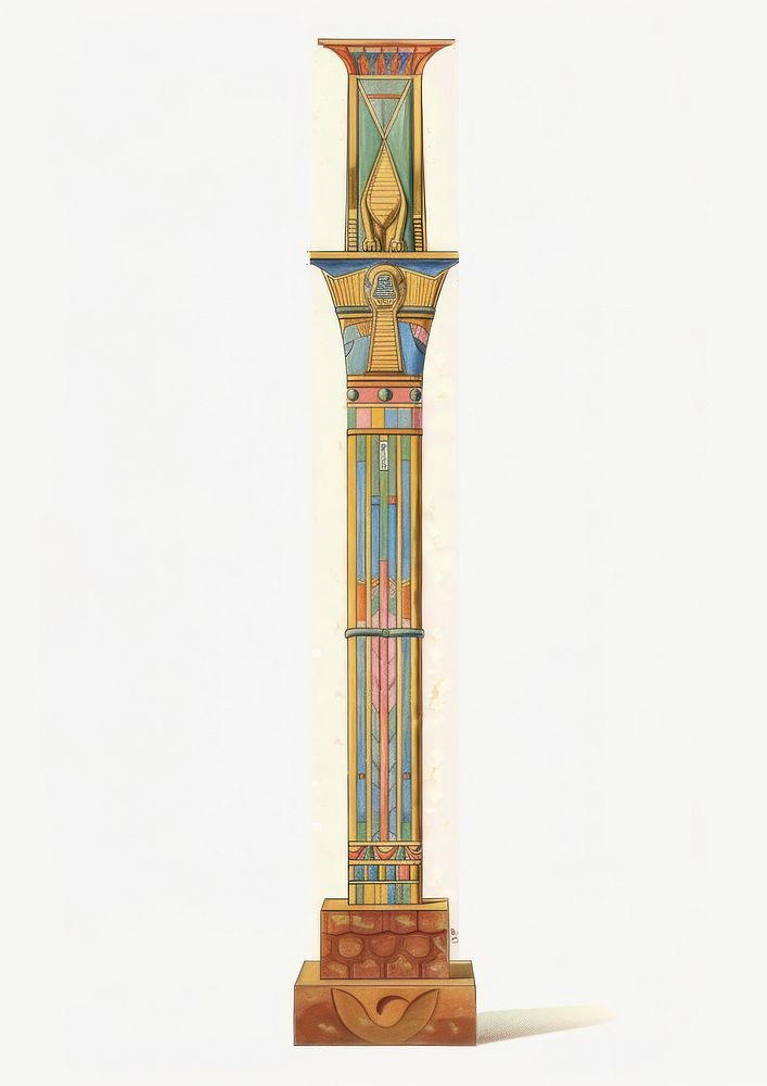 Colorful ancient Egyptian pillar illustration