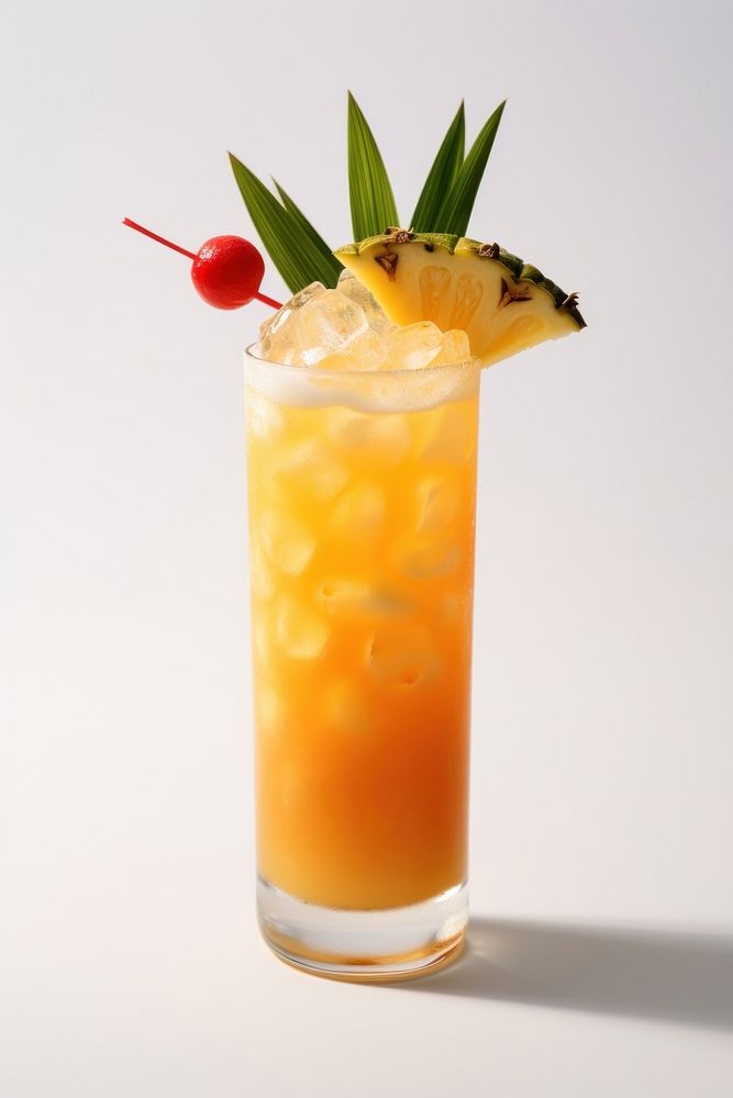 Refreshing tropical cocktail with garnish