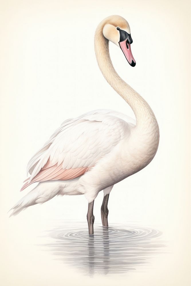 Elegant swan in calm water