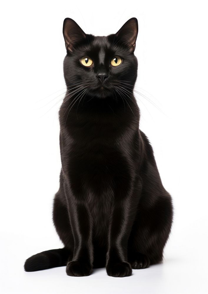 Black bombay cat animal mammal pet.