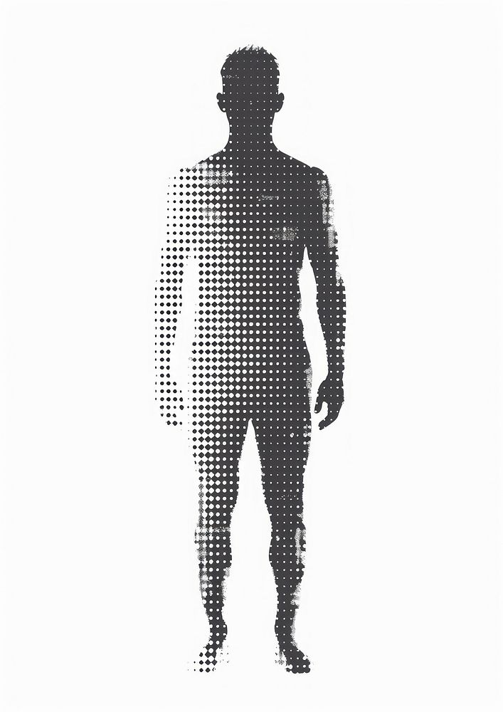 Abstract human silhouette with dots