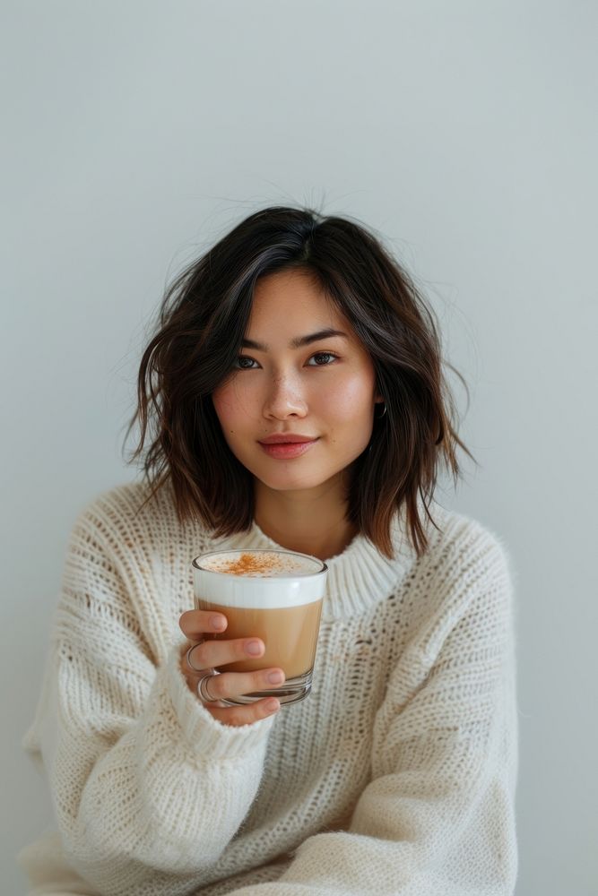 Woman enjoying cozy coffee moment