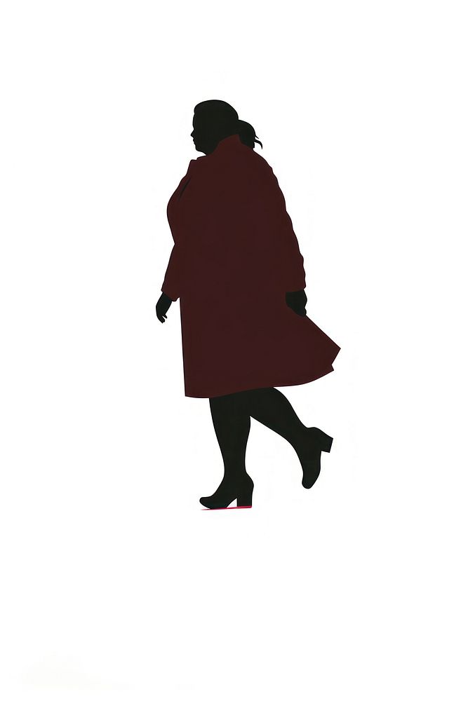 Silhouette woman walking confidently