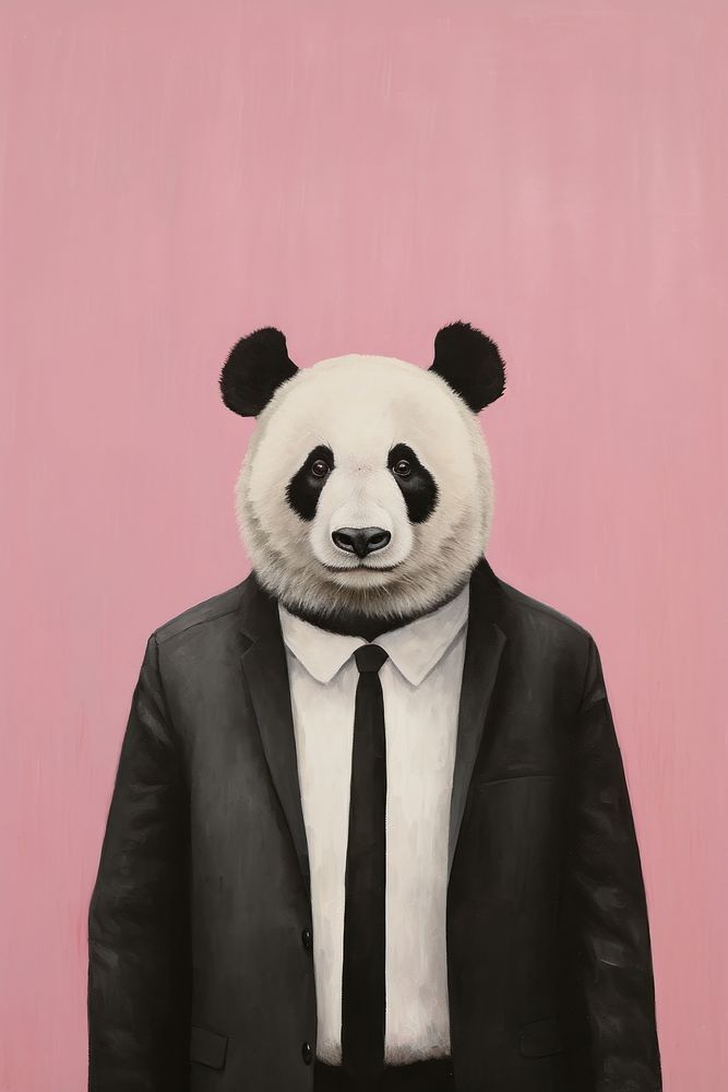 Panda wearing a suit | Free Photo Illustration - rawpixel