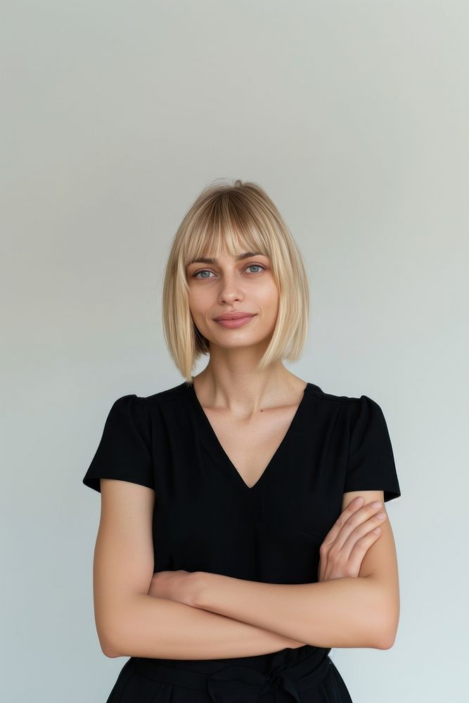 Confident woman with blonde hair