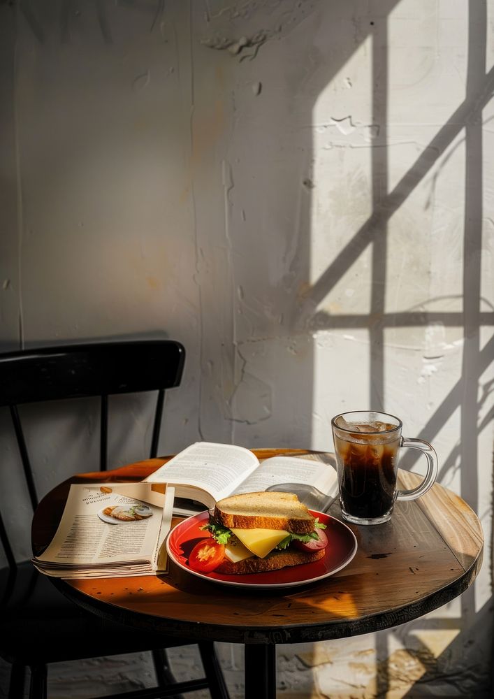 Cozy breakfast reading nook