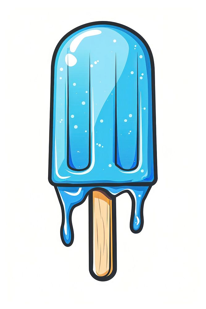 Blue ice popsicle vector cartoon dessert cream creme.