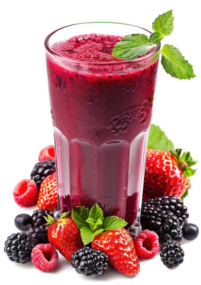 Refreshing berry smoothie with mint