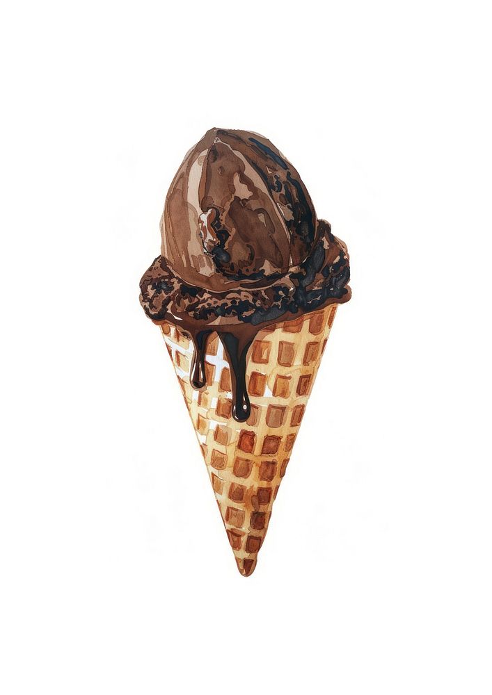 Delicious chocolate ice cream cone