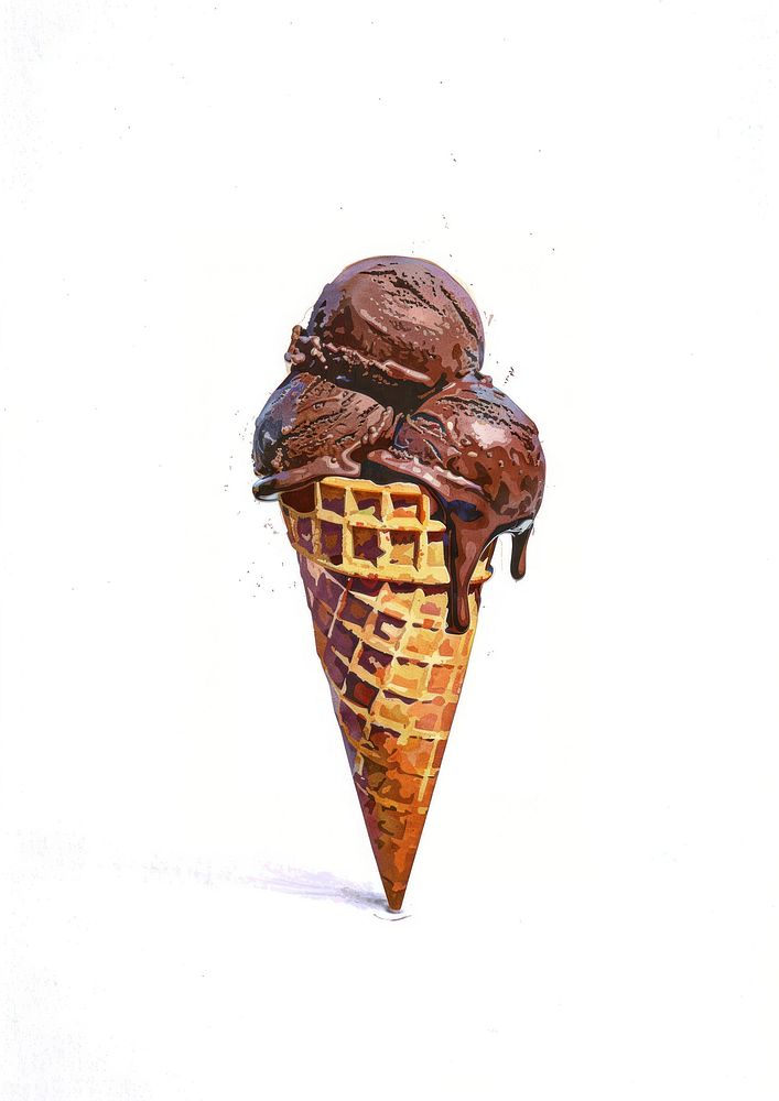 Delicious chocolate ice cream cone