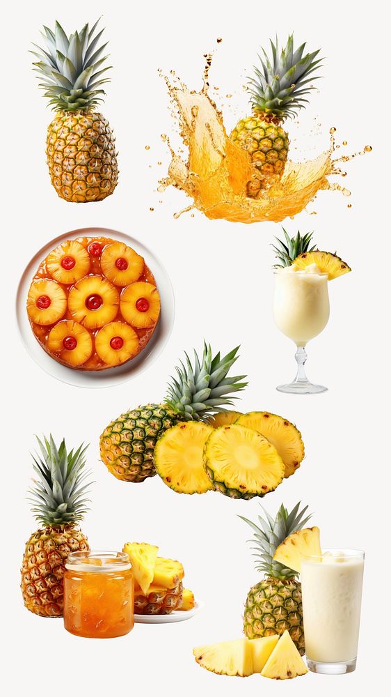 fresh pineapple element set