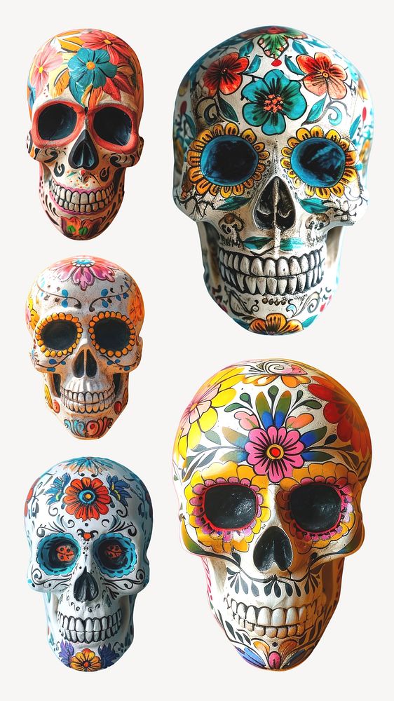 Cinco de mayo skull element set