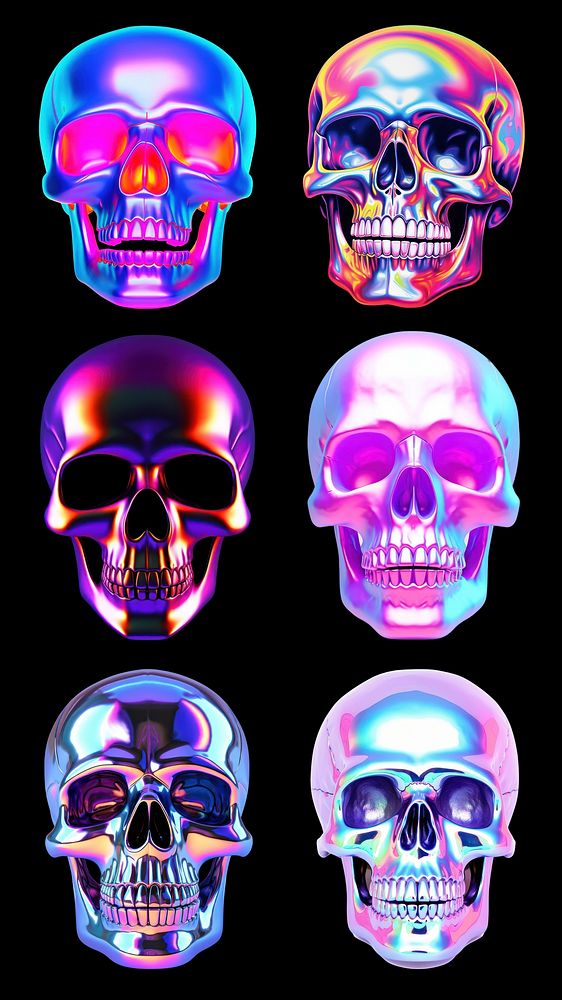 Psychedelic skull element set