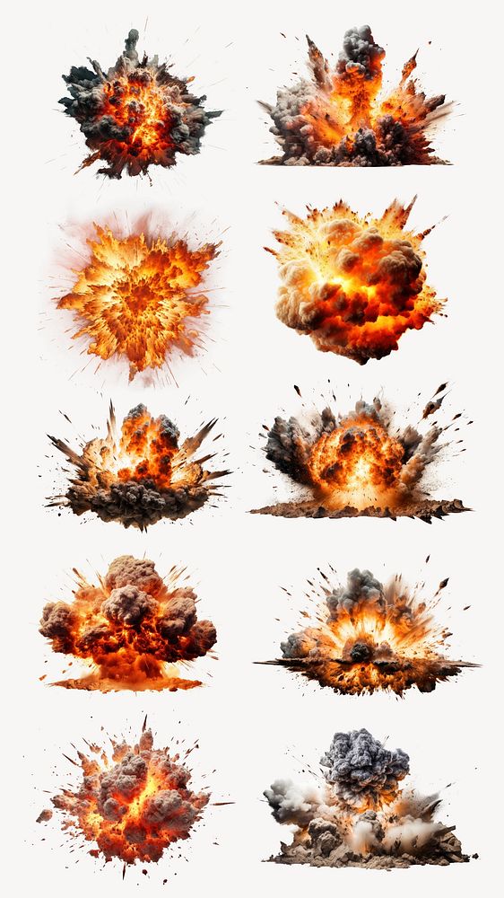 Fire explosion effect design element set