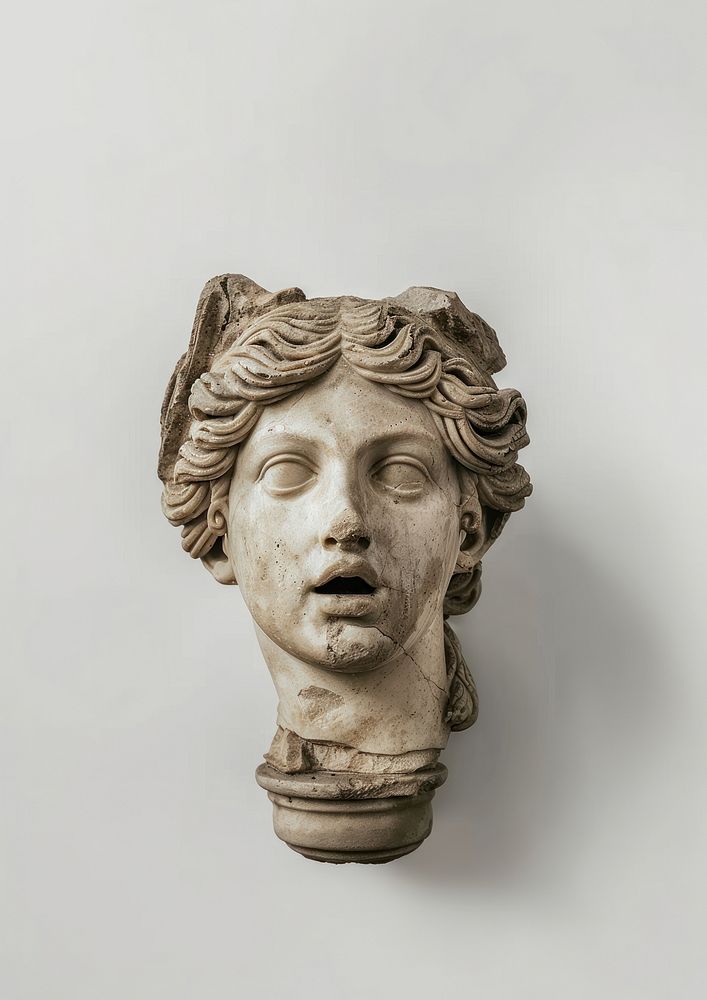 Ancient marble statue head