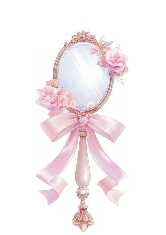 Elegant vintage mirror with flowers