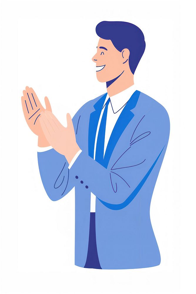 Man clapping in blue suit