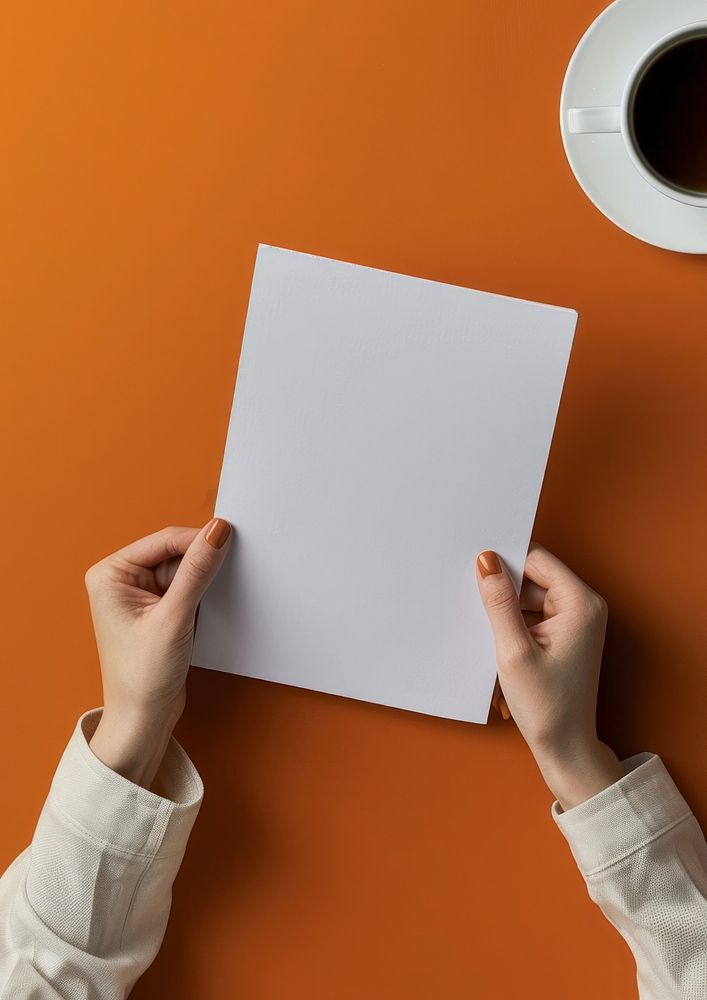 Blank paper held with coffee | Free Photo - rawpixel